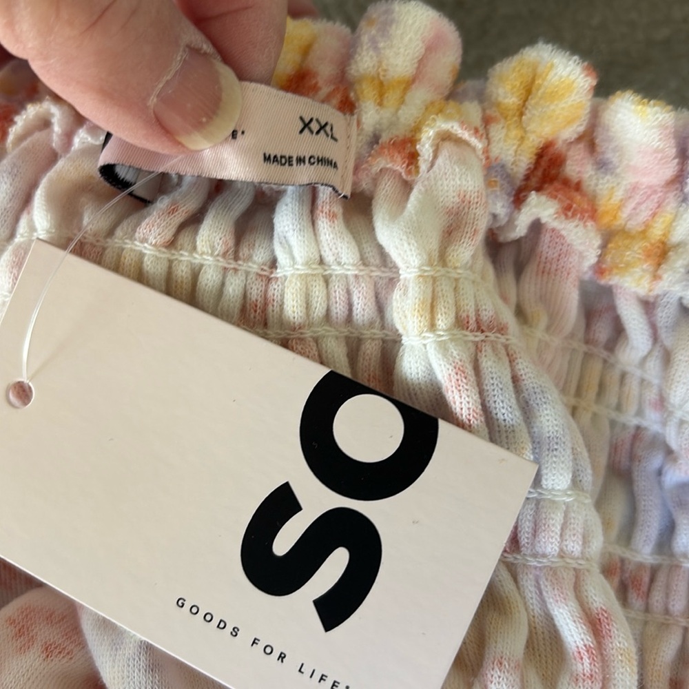SO White and floral terry cloth Multicolor top - Picture 3 of 4